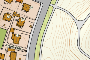 Kartbilde fra WMS-tjeneste av avviket