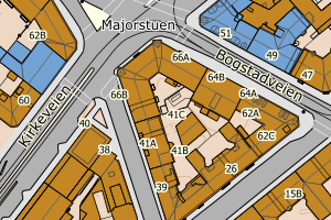 Kartbilde fra WMS-tjeneste av avviket