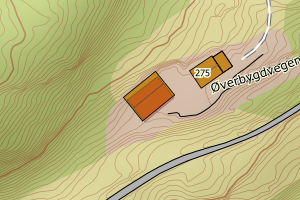 Kartbilde fra WMS-tjeneste av avviket