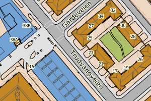 Kartbilde fra WMS-tjeneste av avviket