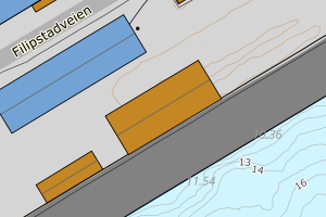 Kartbilde fra WMS-tjeneste av avviket