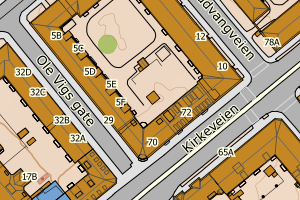Kartbilde fra WMS-tjeneste av avviket