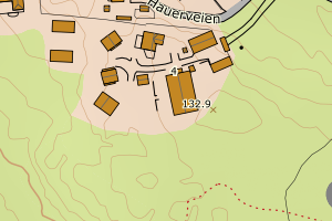 Kartbilde fra WMS-tjeneste av avviket