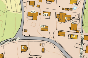 Kartbilde fra WMS-tjeneste av avviket