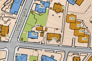 Kartbilde fra WMS-tjeneste av avviket