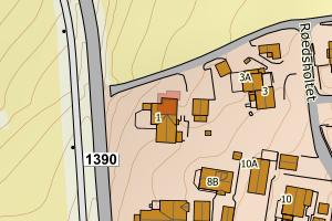 Kartbilde fra WMS-tjeneste av avviket