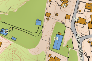 Kartbilde fra WMS-tjeneste av avviket