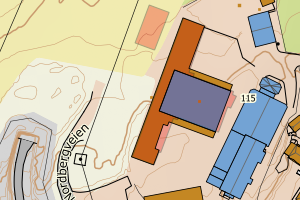 Kartbilde fra WMS-tjeneste av avviket