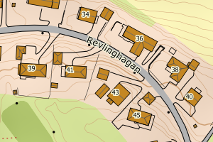 Kartbilde fra WMS-tjeneste av avviket