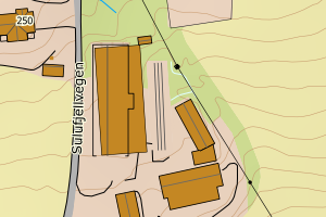 Kartbilde fra WMS-tjeneste av avviket