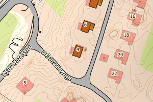 Kartbilde fra WMS-tjeneste av avviket