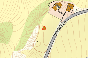 Kartbilde fra WMS-tjeneste av avviket