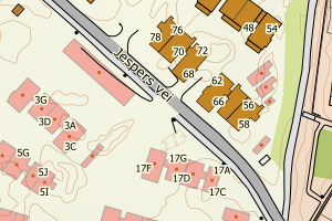 Kartbilde fra WMS-tjeneste av avviket