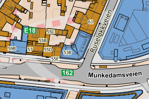 Kartbilde fra WMS-tjeneste av avviket