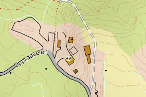 Kartbilde fra WMS-tjeneste av avviket