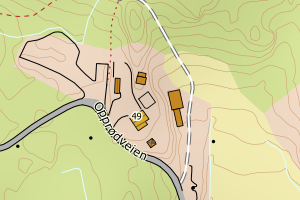 Kartbilde fra WMS-tjeneste av avviket