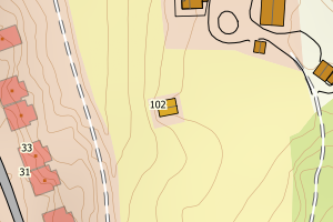 Kartbilde fra WMS-tjeneste av avviket