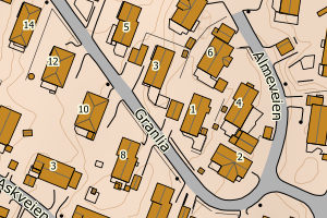 Kartbilde fra WMS-tjeneste av avviket