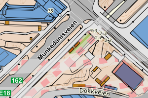 Kartbilde fra WMS-tjeneste av avviket