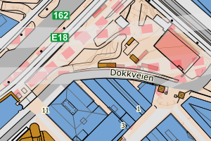 Kartbilde fra WMS-tjeneste av avviket