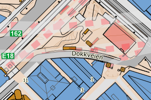 Kartbilde fra WMS-tjeneste av avviket