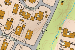 Kartbilde fra WMS-tjeneste av avviket