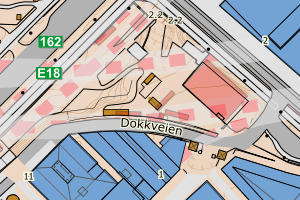Kartbilde fra WMS-tjeneste av avviket