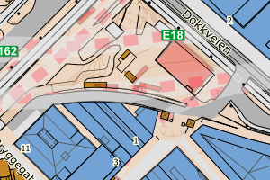 Kartbilde fra WMS-tjeneste av avviket