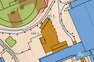 Kartbilde fra WMS-tjeneste av avviket