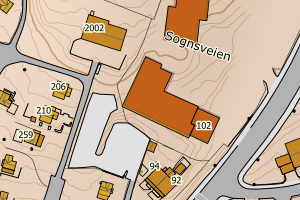 Kartbilde fra WMS-tjeneste av avviket