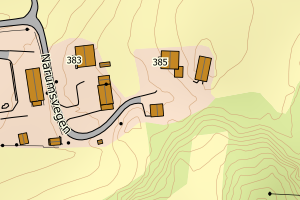 Kartbilde fra WMS-tjeneste av avviket