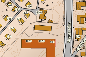 Kartbilde fra WMS-tjeneste av avviket