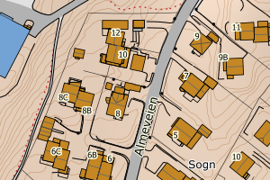 Kartbilde fra WMS-tjeneste av avviket