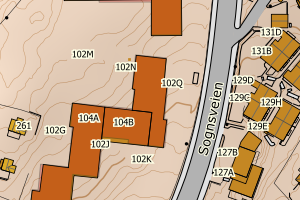 Kartbilde fra WMS-tjeneste av avviket