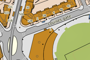 Kartbilde fra WMS-tjeneste av avviket