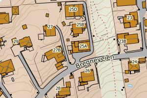 Kartbilde fra WMS-tjeneste av avviket