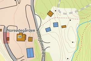 Kartbilde fra WMS-tjeneste av avviket