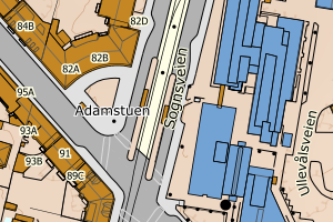 Kartbilde fra WMS-tjeneste av avviket