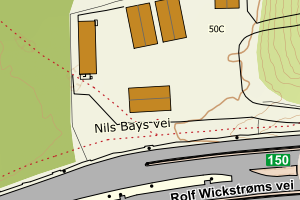 Kartbilde fra WMS-tjeneste av avviket