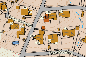 Kartbilde fra WMS-tjeneste av avviket