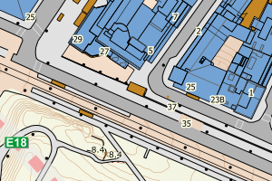 Kartbilde fra WMS-tjeneste av avviket