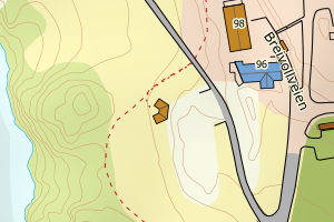 Kartbilde fra WMS-tjeneste av avviket