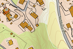 Kartbilde fra WMS-tjeneste av avviket