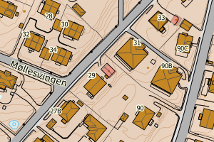 Kartbilde fra WMS-tjeneste av avviket