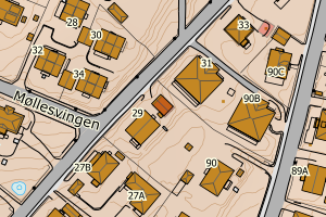 Kartbilde fra WMS-tjeneste av avviket