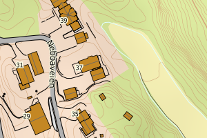 Kartbilde fra WMS-tjeneste av avviket