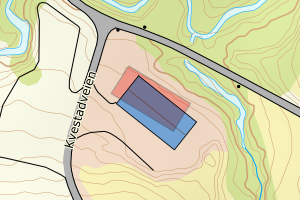 Kartbilde fra WMS-tjeneste av avviket