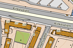 Kartbilde fra WMS-tjeneste av avviket