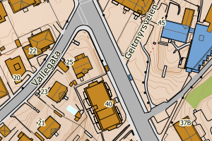 Kartbilde fra WMS-tjeneste av avviket