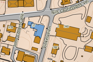 Kartbilde fra WMS-tjeneste av avviket